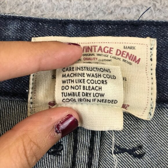 Smoke‎ Rise Original Vintage Denim Distressed Jeans Size 38/34 Cotton Blend - Picture 7 of 9